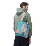 Load image into Gallery viewer, Turquoise Tote Bag for Leisure Time on the Beach or Shopping
