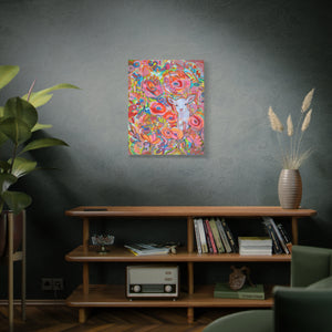 Playful Colorful Abstract Flowers and Kid Art Print by Kiki Spring