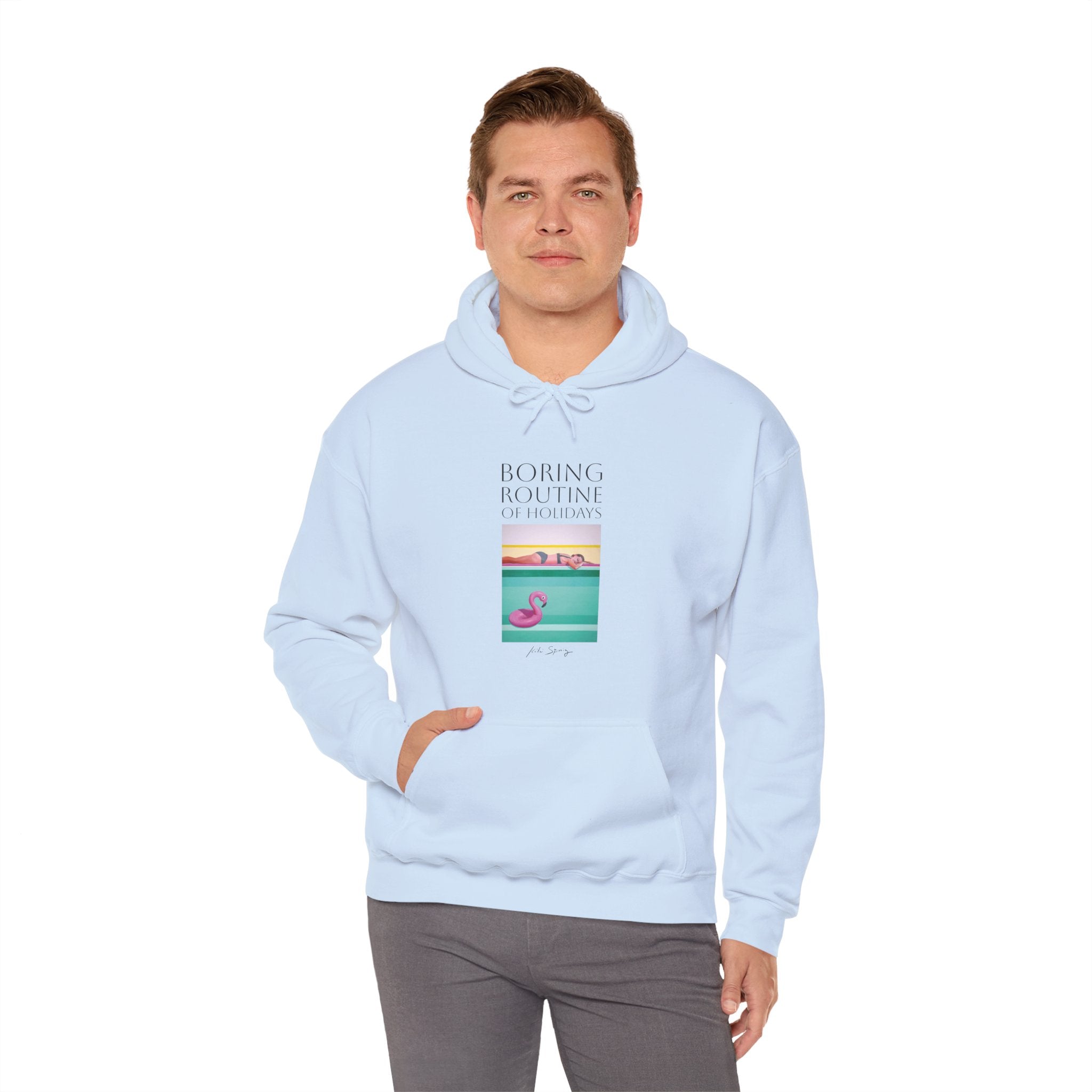 Boring Routine of Holidays Hoodie - Unisex Heavy Blend™ Sweatshirt for Relaxed Days