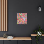 Load image into Gallery viewer, Playful Colorful Abstract Flowers and Kid Art Print by Kiki Spring
