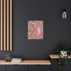 Playful Colorful Abstract Flowers and Kid Art Print by Kiki Spring