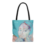 Load image into Gallery viewer, Turquoise Tote Bag for Leisure Time on the Beach or Shopping
