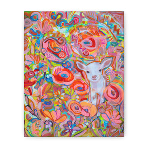 Playful Colorful Abstract Flowers and Kid Art Print by Kiki Spring