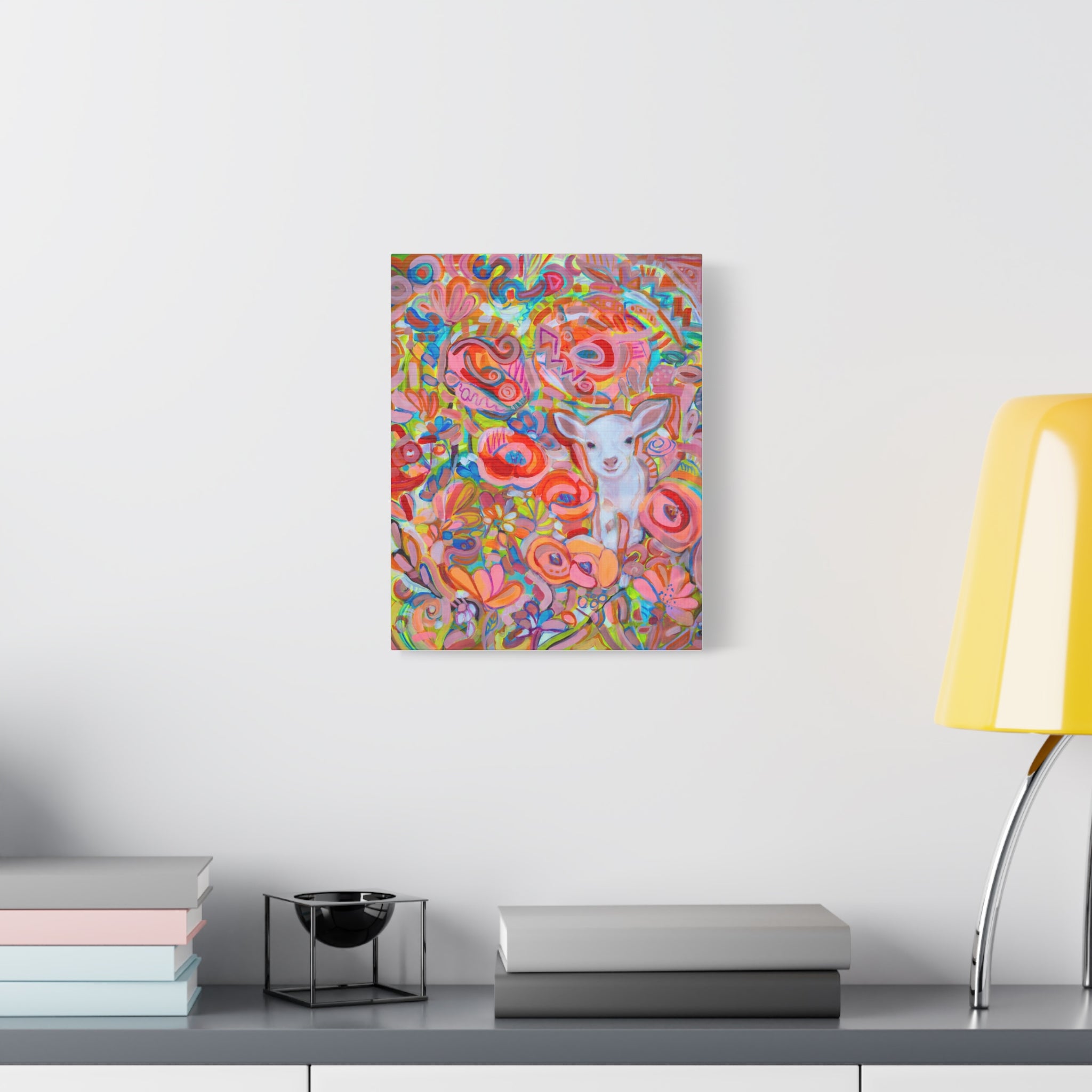 Playful Colorful Abstract Flowers and Kid Art Print by Kiki Spring