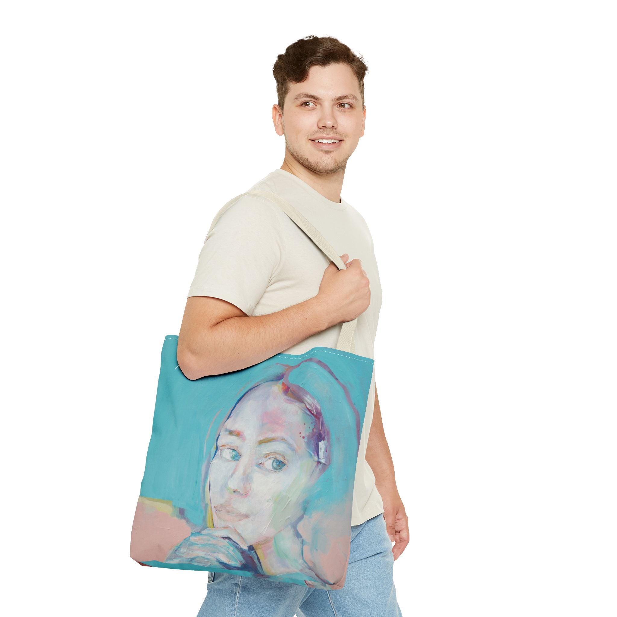 Turquoise Tote Bag for Leisure Time on the Beach or Shopping