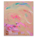Load image into Gallery viewer, Abstract painting with pastel colors on a beige background

