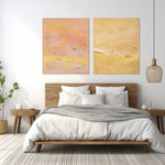 Load image into Gallery viewer, Modern bedroom with a bed, nightstands, and abstract wall art.
