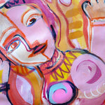 Load image into Gallery viewer, Colorful abstract painting of a face with vibrant colors
