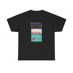 Load image into Gallery viewer, a pink unisex crew neck t-shirt with a graphic design and text, standing against a plain background.
