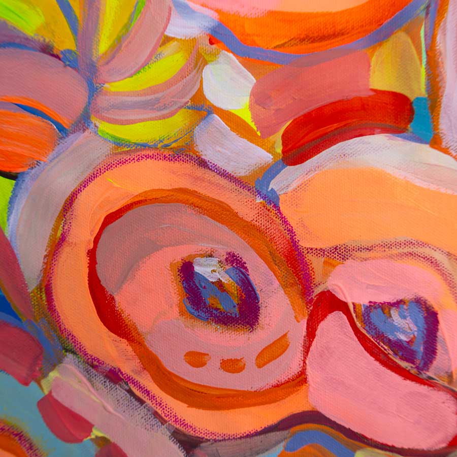 Abstract artwork with vibrant colors and swirling patterns