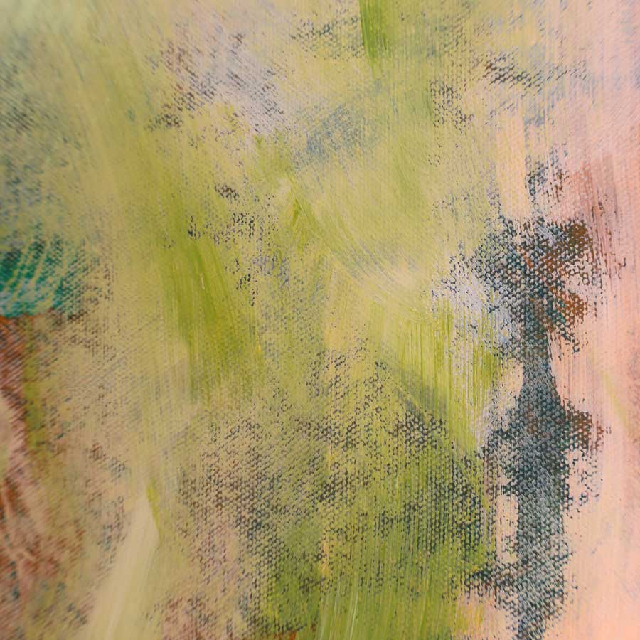 Abstract art with green, yellow, and brown colors