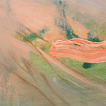 Load image into Gallery viewer, Abstract art with orange and green brush strokes on a textured surface
