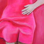 Load image into Gallery viewer, Close-up of a bright pink fabric with a hand touching it
