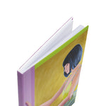 Load image into Gallery viewer, A5 hardcover journal with abstract woman and bird pop‑art cover, by Kiki Spring freedom feminine independence
