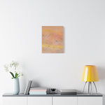 Load image into Gallery viewer, Abstract painting on a wall above a shelf with decor items
