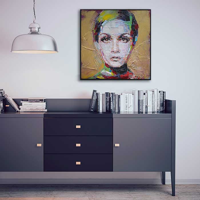 Twiggy - Original Pop-Art Portrait - 100% Upcycled Artwork