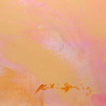 Load image into Gallery viewer, Abstract art with pink and orange hues and 'Piki Spring' signature.
