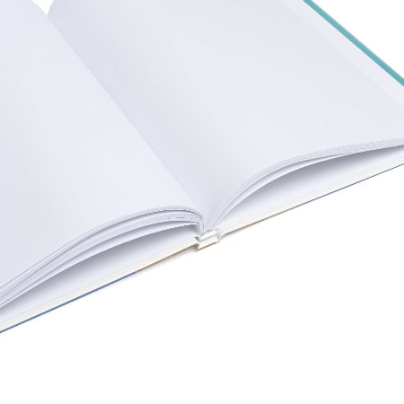 Open book with white pages on a white background