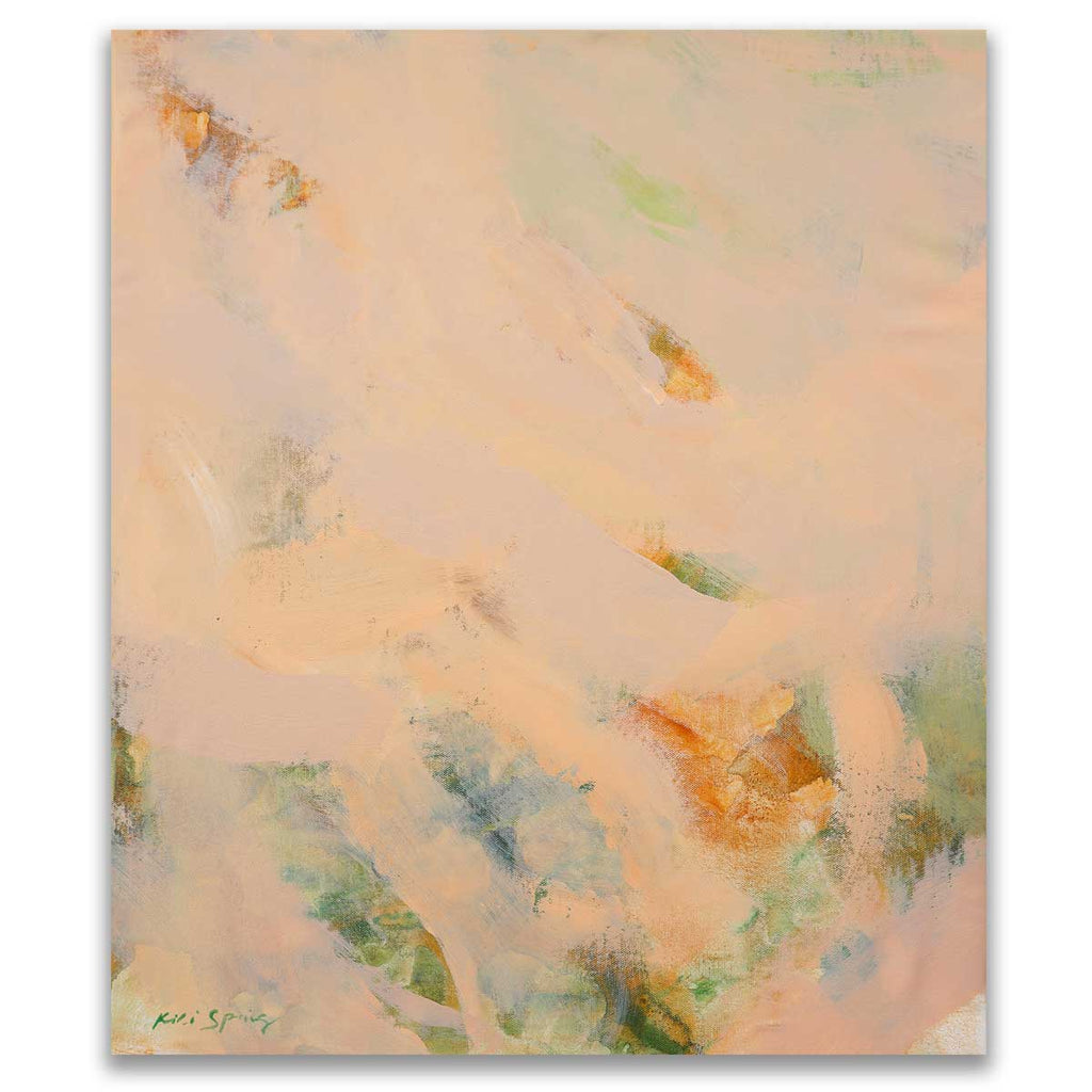 Abstract painting with soft pastel colors on a light background