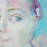 Load image into Gallery viewer, Vertical Posters - Soft Turquoise Female Portrait, Pastel Color Palette
