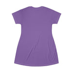 Load image into Gallery viewer, Artistic T-Shirt Dress - Vibrant Purple with Fashion Illustration

