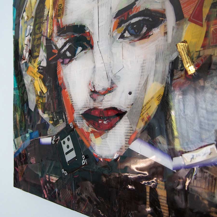 Marilyn M. - original resin collage portrait – KikiSpring