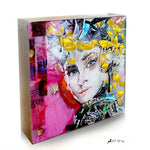 Load image into Gallery viewer, original small painting abstract portrait white background kiki spring
